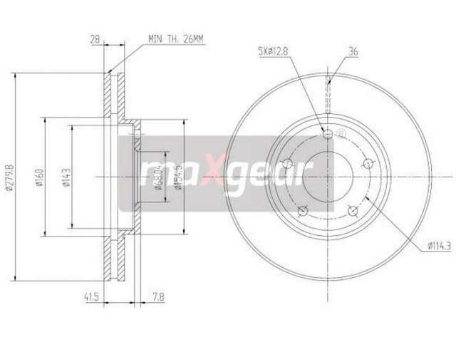 2× maxgear 19-0951 гальмівний диск - нова запчастина