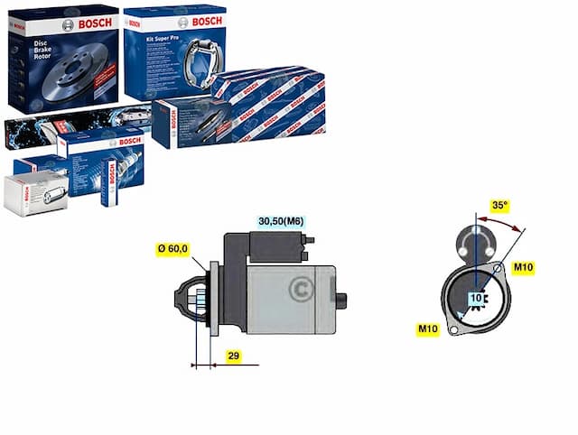 Стартер bosch 906240280 9069061100 9062402 a000 - нова запчастина