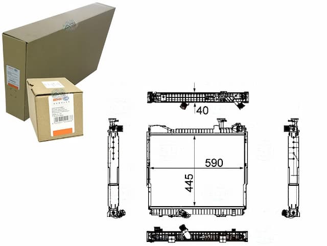 Радіатор двигуна behr hella 21400mb41c 070157n dn - нова запчастина