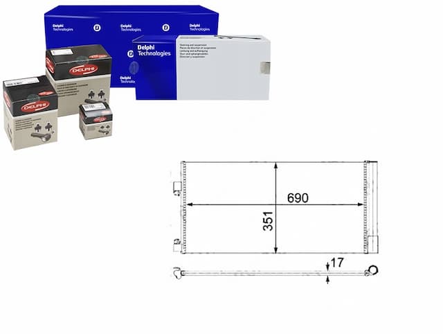 Delphi tsp0225638 конденсатор, кондиціонер - нова запчастина