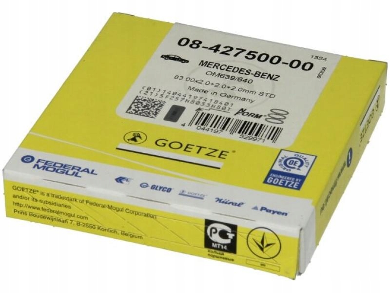Кільця поршневі goetze двигун 08 - 427500 - 00 - нова запчастина