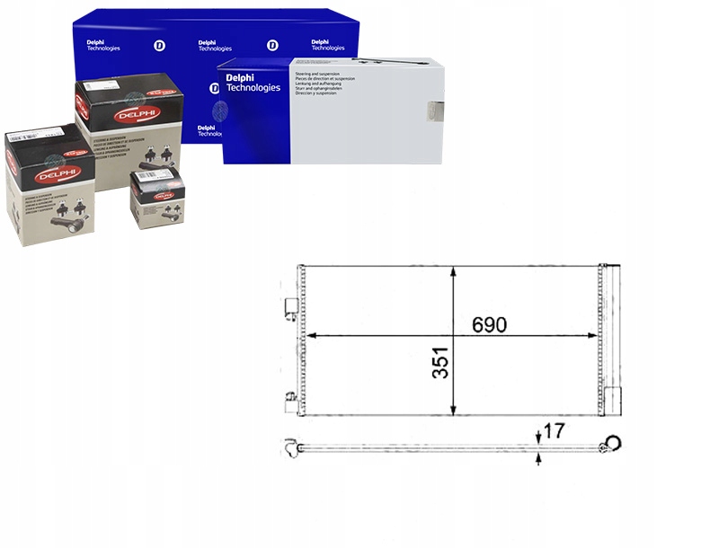 Delphi tsp0225638 конденсатор, кондиціонер - нова запчастина